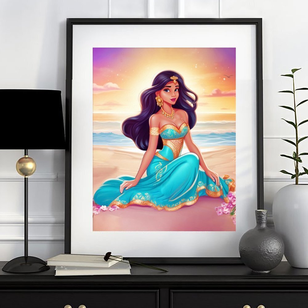 11x14 Disney Princess Jasmine Portrait Wall Art Watercolor Oil Painting Print‎